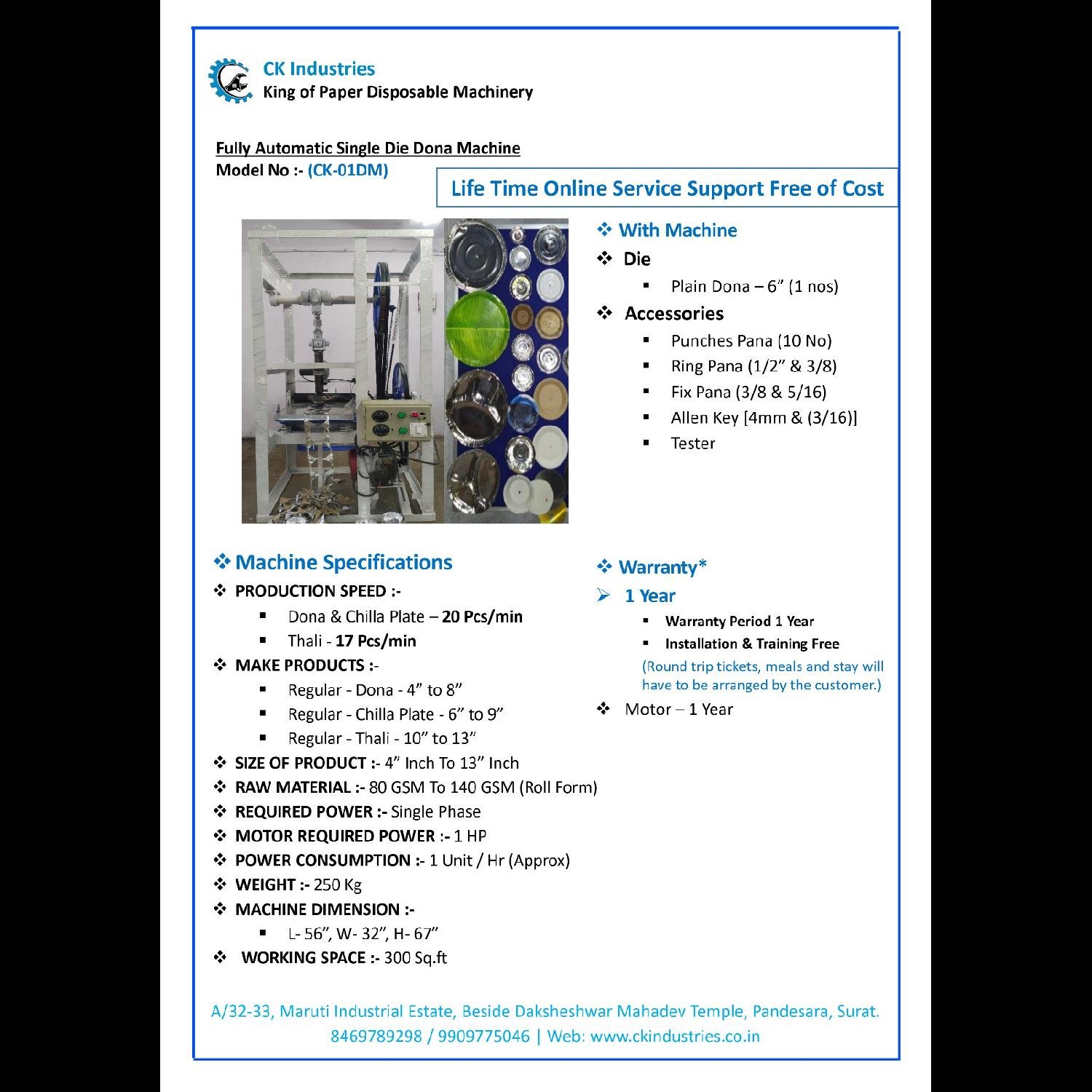 Fully Automatic Single Die Dona Machine