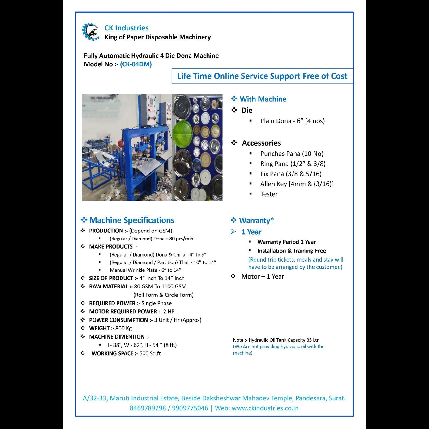 Hydraulic Fully Automatic 4 Die Dona Machine